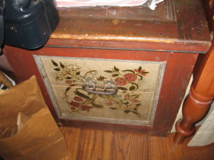 1834 signed painted blanket chest with iron hinges & key $1,650-$825