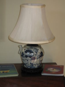 Chinese Blue and white ginger jar lamp $450-$225
