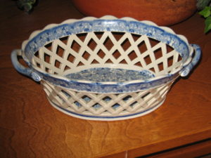 Creamware reticulated ceramic basket c 1800 $500-$300