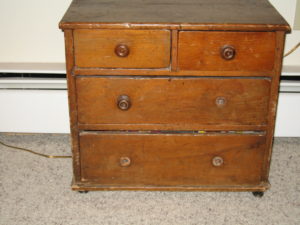 New England miniture pine chest w 2 short drawers over 2 long $650 - $325