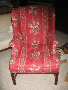Wing back - Red fabric chair - 125